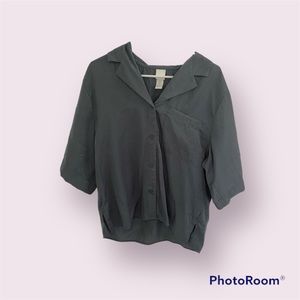 H&M dark teal oversized shirt